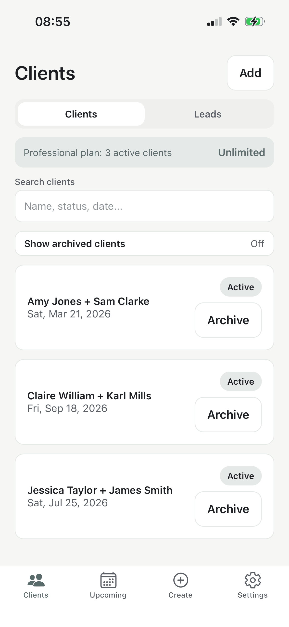 Wedly Pro app preview